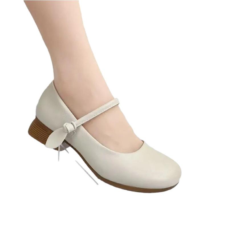 Spring and autumn soft leather soft-soled single shoes women's leather shoes 2025 new mother shoes comfortable Jane shoes shallow mouth Mary Jane shoe