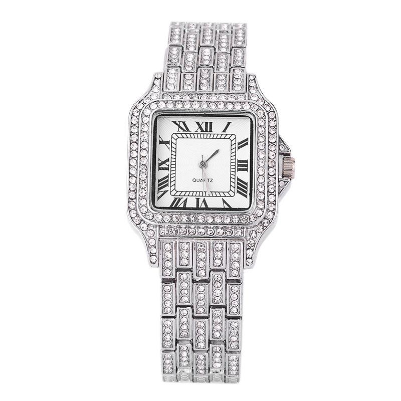 Women s Fashion Diamond Roman Numeral Quartz Watch & Bracelet Set