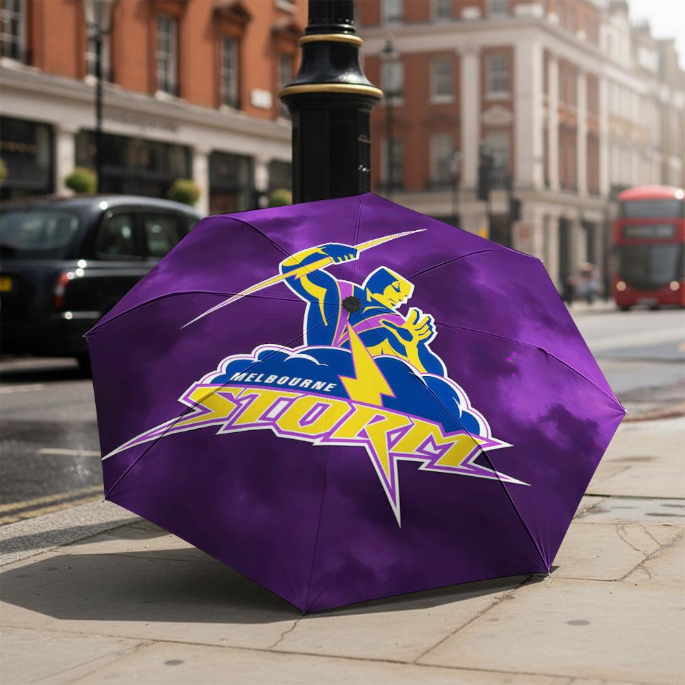 1 Pezzo Ombrello Pieghevole Automatico - Modello Melbourne Storm, Design Portatile e Pieghevole con 8 Stecche, Regali di Natale e Compleanno