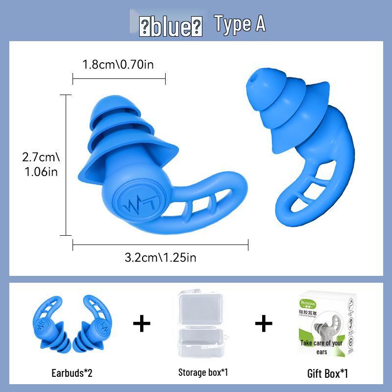 Houxin Silicone Noise-Canceling Earplugs for Sleep and Study - Portable and Silent Set