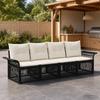 Garden Sofa Set 4 pcs. Black Poly Rattan