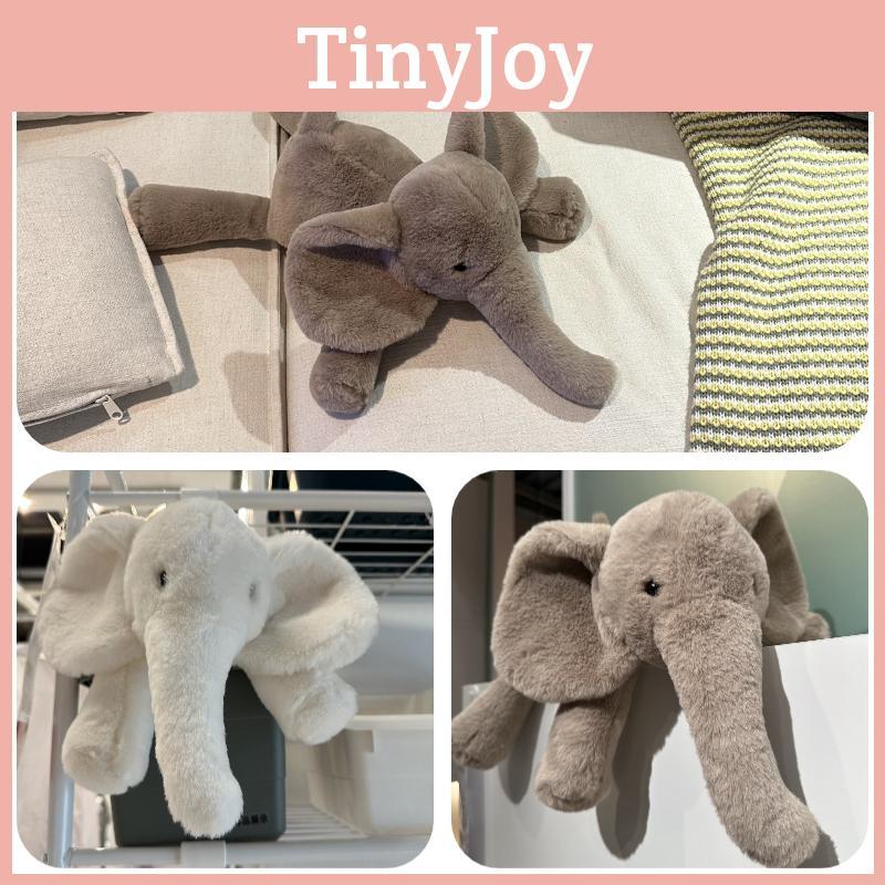 Ins Soft And Realistic Grey And White Elephant Plush Toy For Babies And Kids