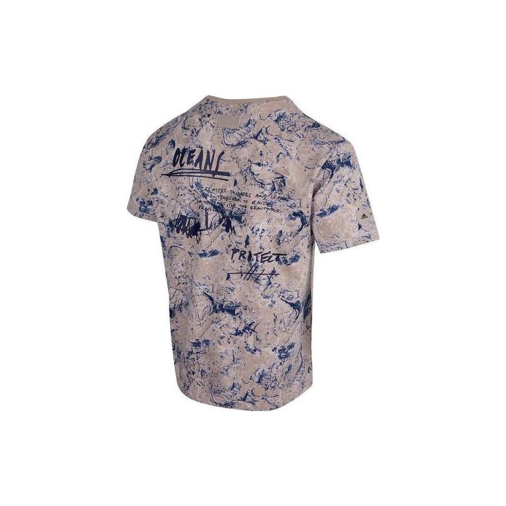 Adidas Camouflage Round Neck Short Sleeve T-Shirt Unisex Tops Pink Blue HR6976