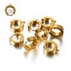 10pcs Stainless Steel Gold Huggie Earring Hooks With Loop Round Ear Post With Open Jump Ring For DIY Jewelry Making Supplies
