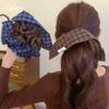 Maillard retro fabric plaid large intestine hair band women's high ponytail hair rope Korean oversized hair accessories