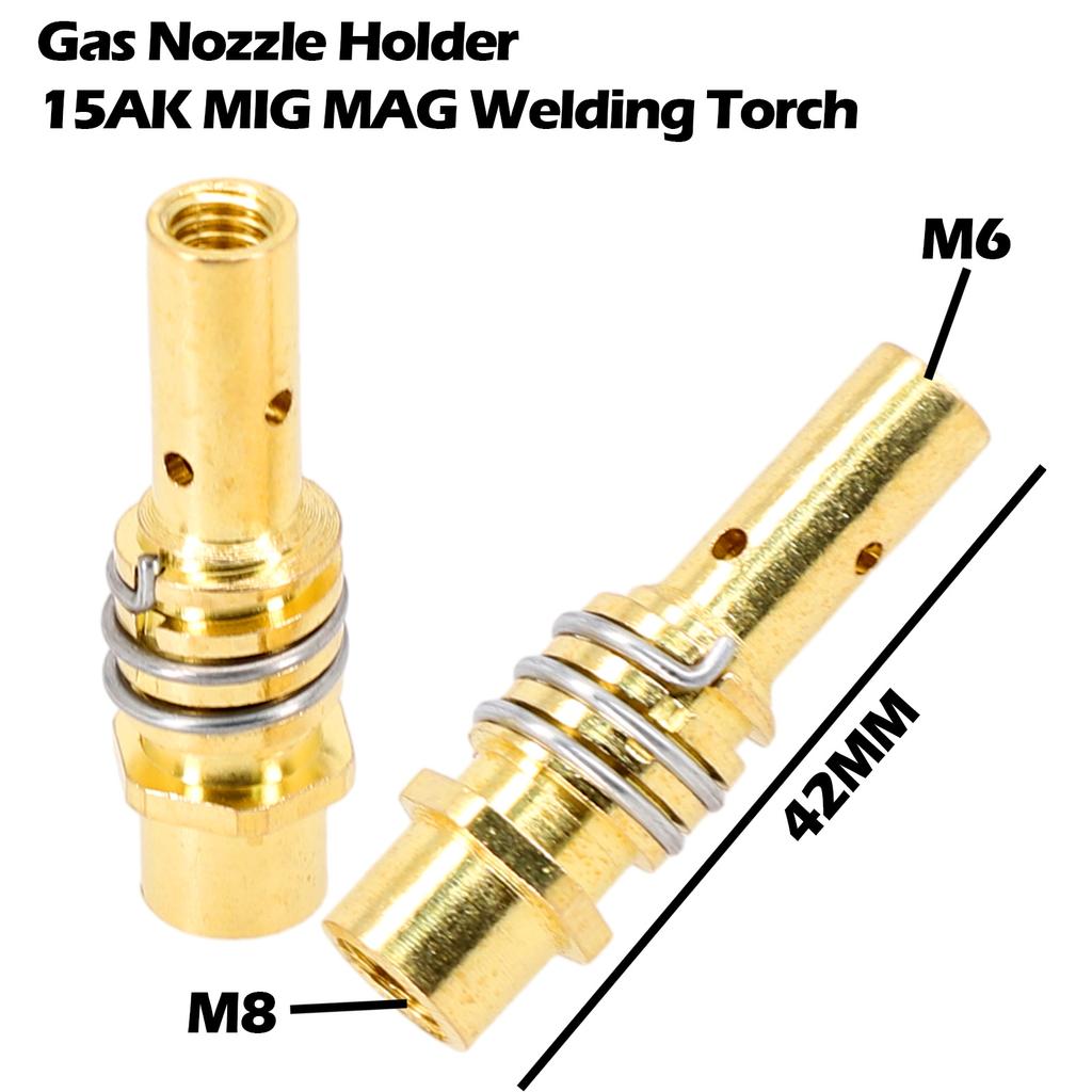 MIG/MAG Welding Torch Gas Nozzle Holder 15AK with Nozzle Spring Contact Tip Holder Compatible with MB 15AK Welding