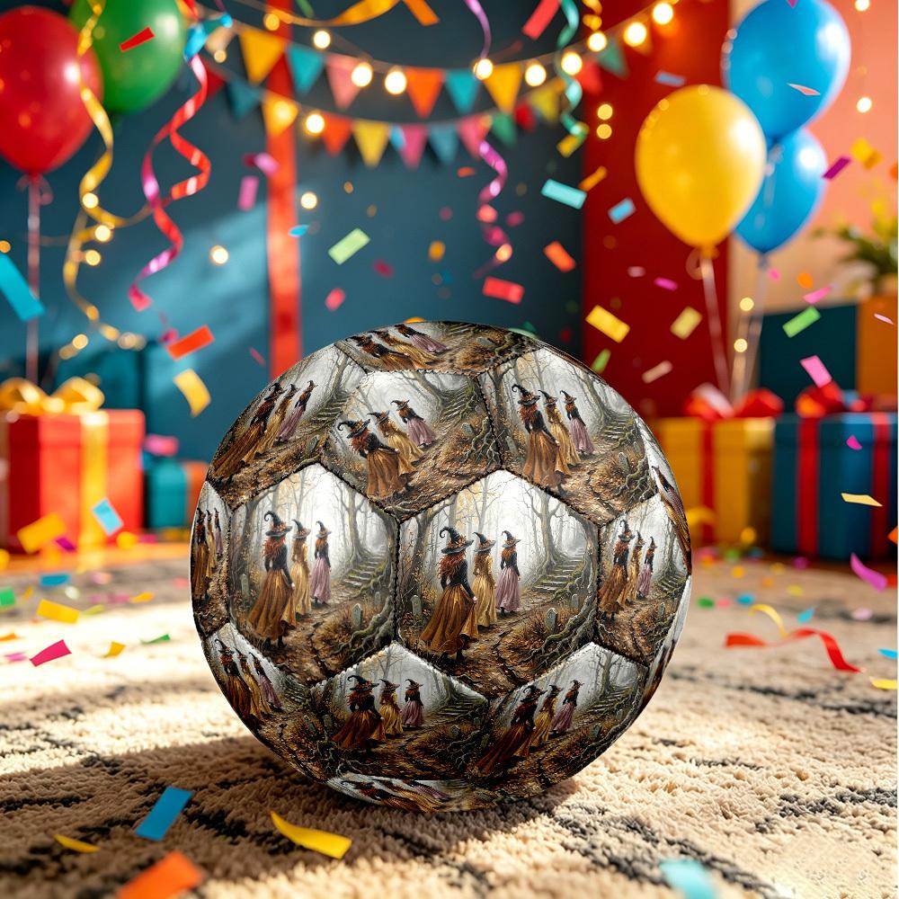 1pc Witches Forest Theme Soccer Ball Football, Size 5, Lightweight PVC, Outdoor Training Soccer Ball,Sports Gift t61474