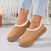 2025 NEW Winter Thick Bottom Retro Round Head Slip-On Casual Warm Cotton Boot Women Half Slippers Rubber Sole Boot
