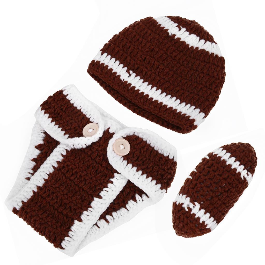 Pălărie Pantaloni Costum Baseball Bebeluş Nou-Născut Recuzită Foto Pălării Ţinute Maro 0?3 luni