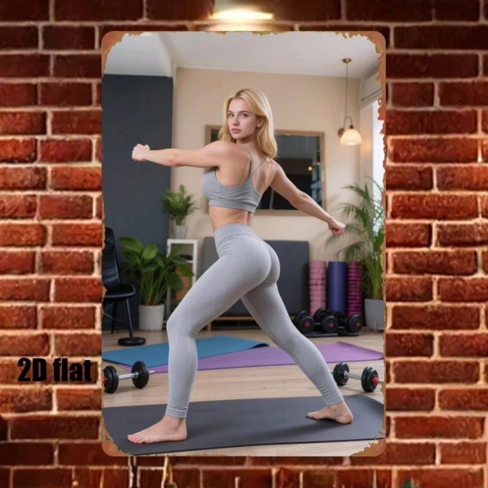 Vintage Retro Gym Metal Poster Bodybuilder Wall Art Home Decor