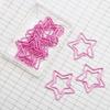 Electroplated Pentagram Paper Clips - Multicolored Metal Office Stationery for File Organization