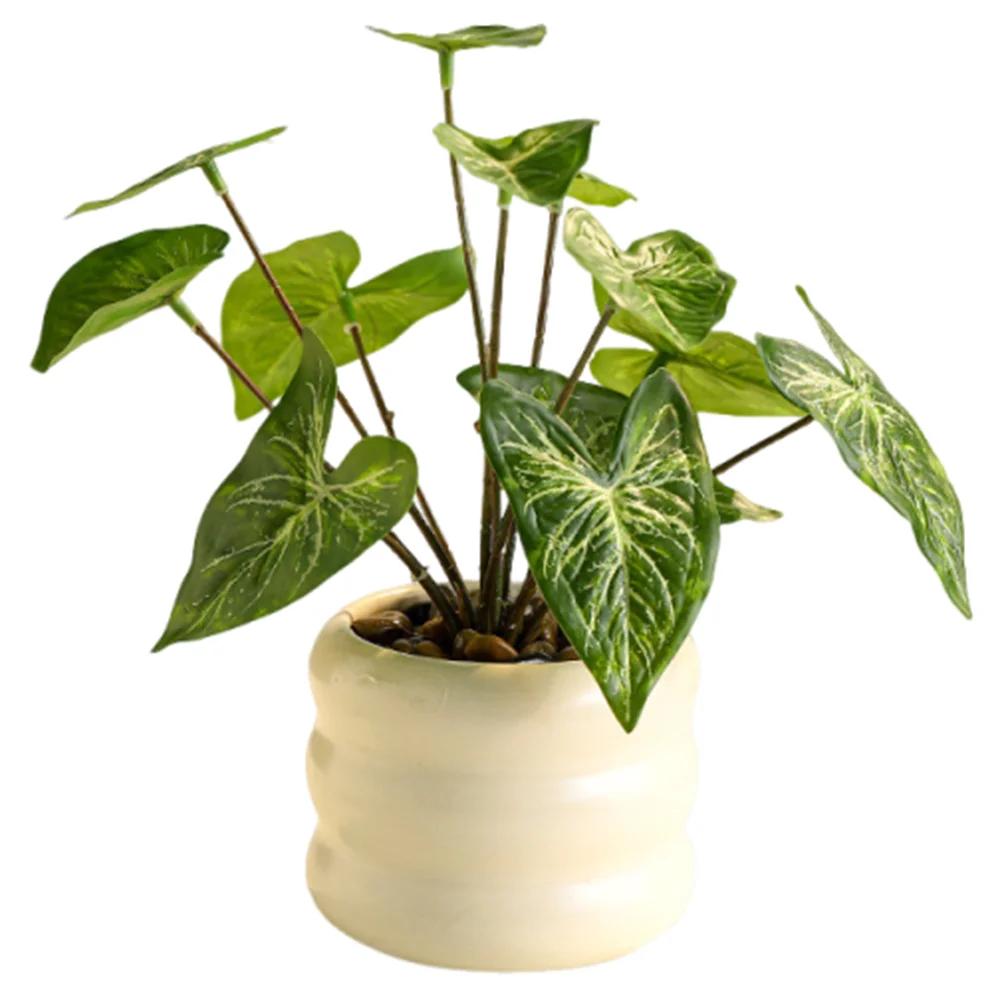 

Realistic Artificial Plants Bonsai Elegant Eternal Life False Tropical Plants with Ceramic Flowerpot No Watering