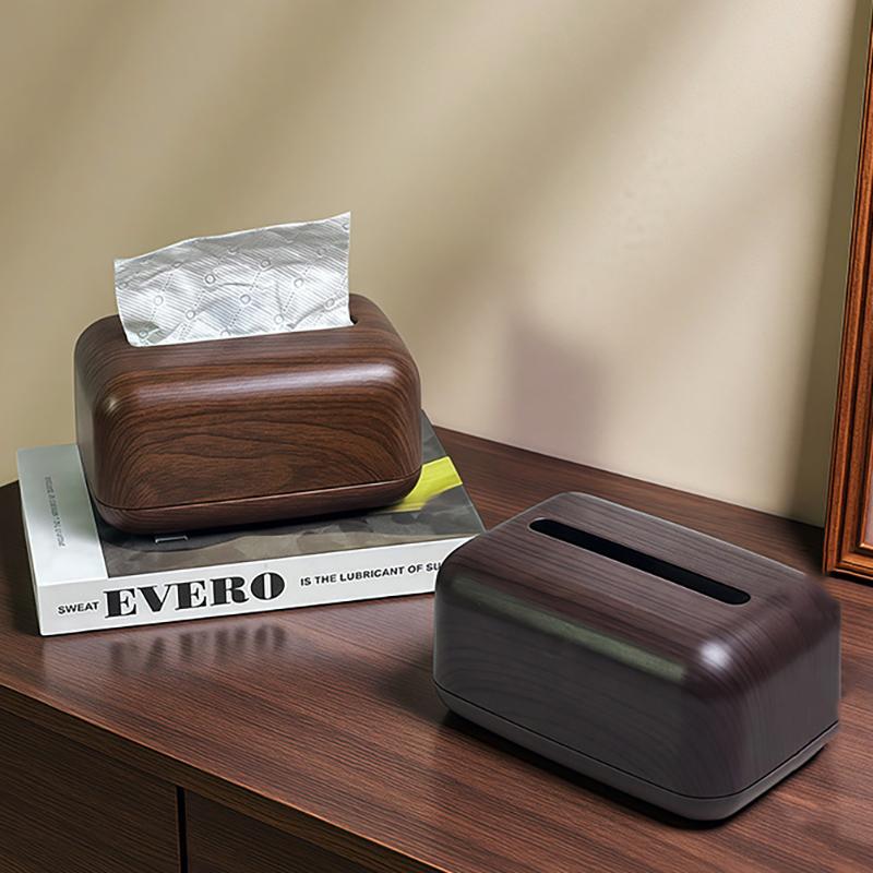 1Pc Retro Imitation Wood Tissue Box Living Room Paper Box Table Desktop Storage Bathroom Home Decoration Tissue Case