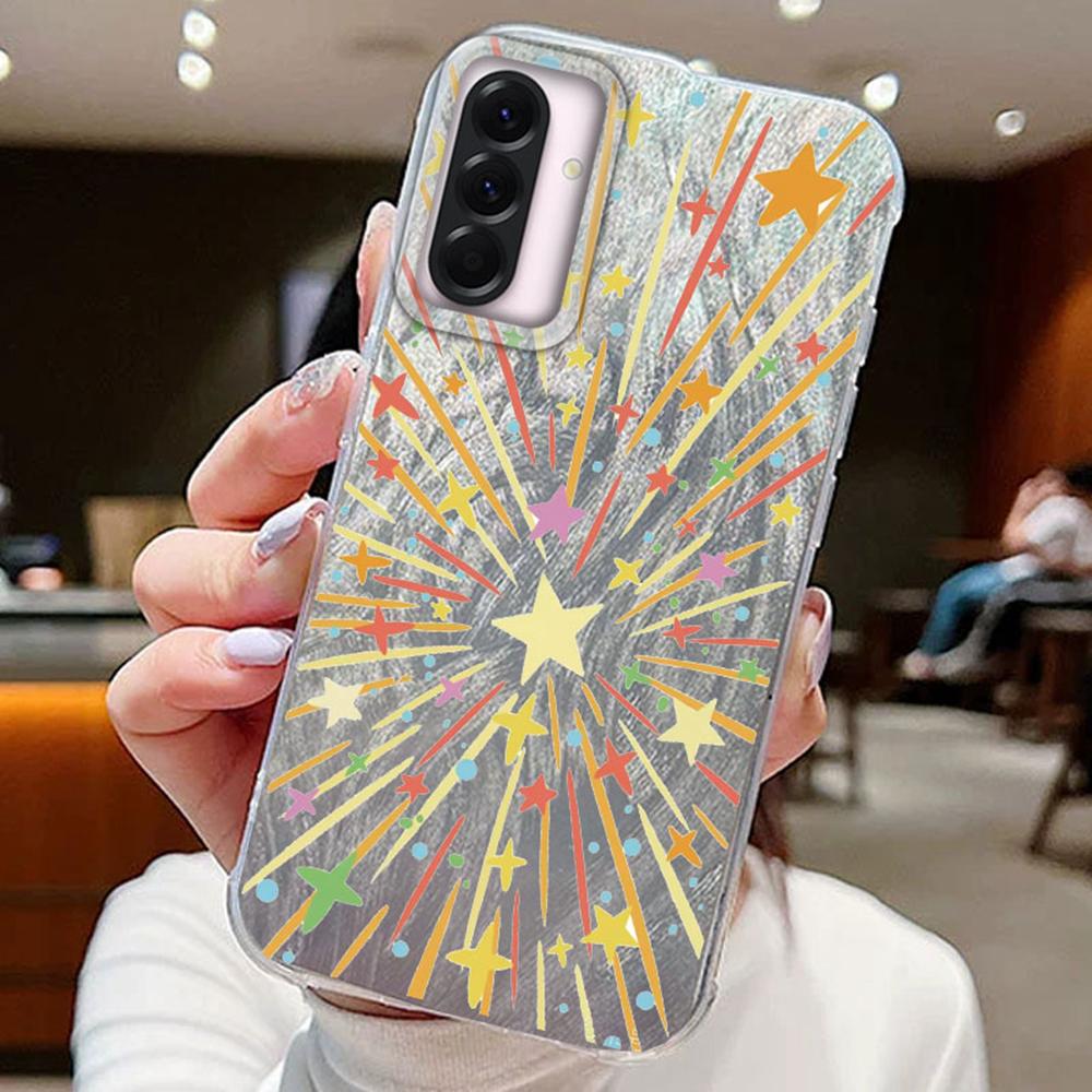 Fashion Colorful Fireworks Stars Phone Cases For Samsung Galaxy A56 A26 A16 A36 A15 A25 A35 A55 S24 S25 Couple Back Shell Cover