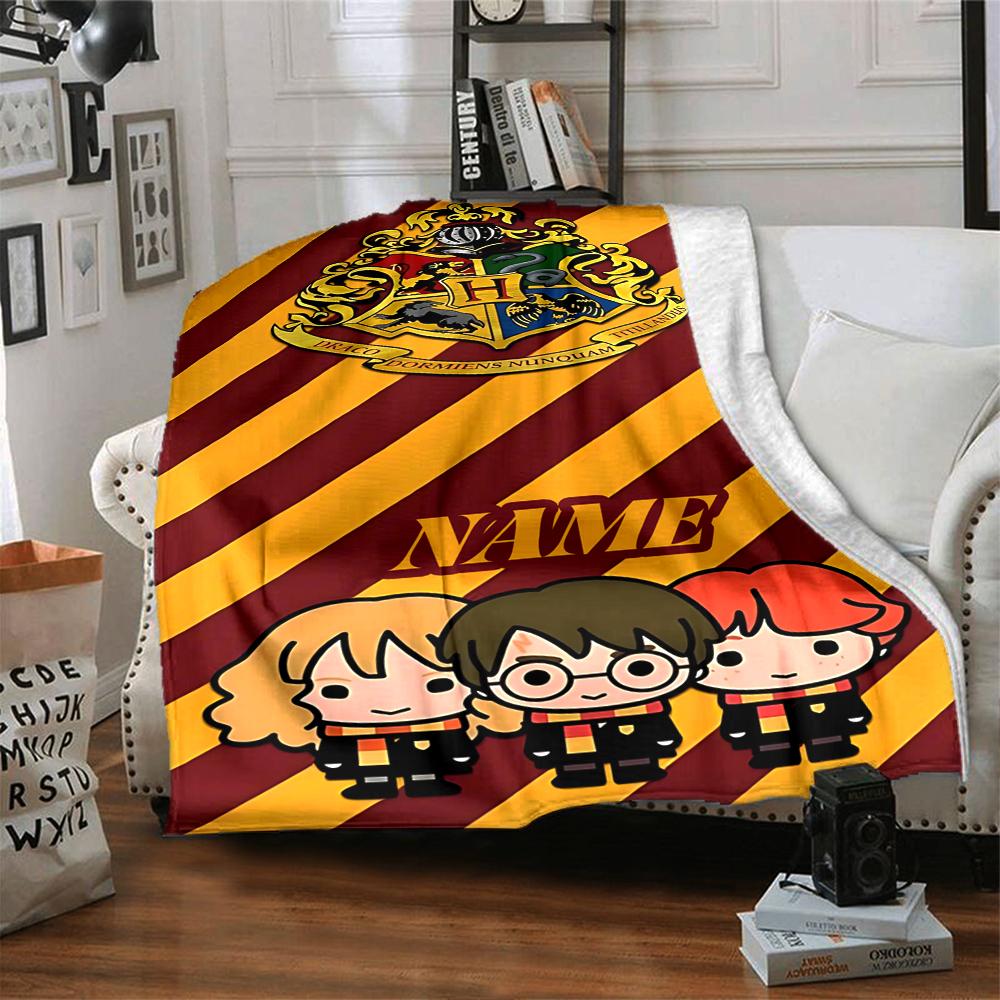 Custom Name "Harry Potter Adventure" Blanket for Couch & Bed, Plush Cozy Fuzzy Blanket Super Soft & Warm Blankets for Fall and Winter. 090867