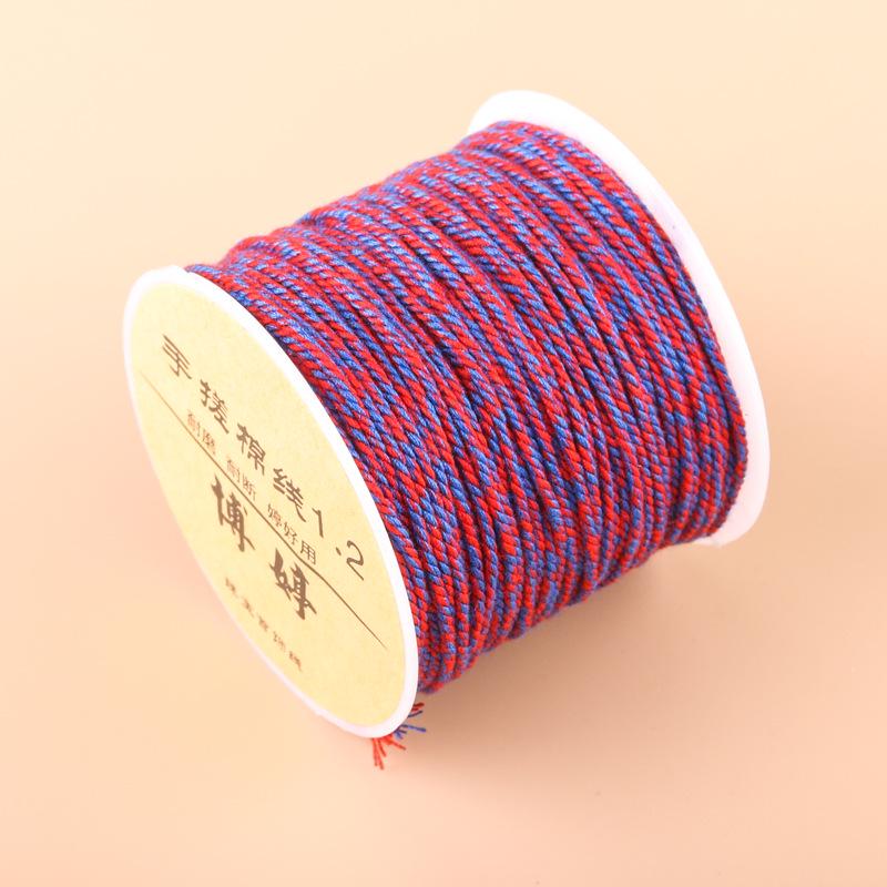 20m Multicolor Tie-Dyed Cotton Thread for DIY Moon Bodhi Bracelet