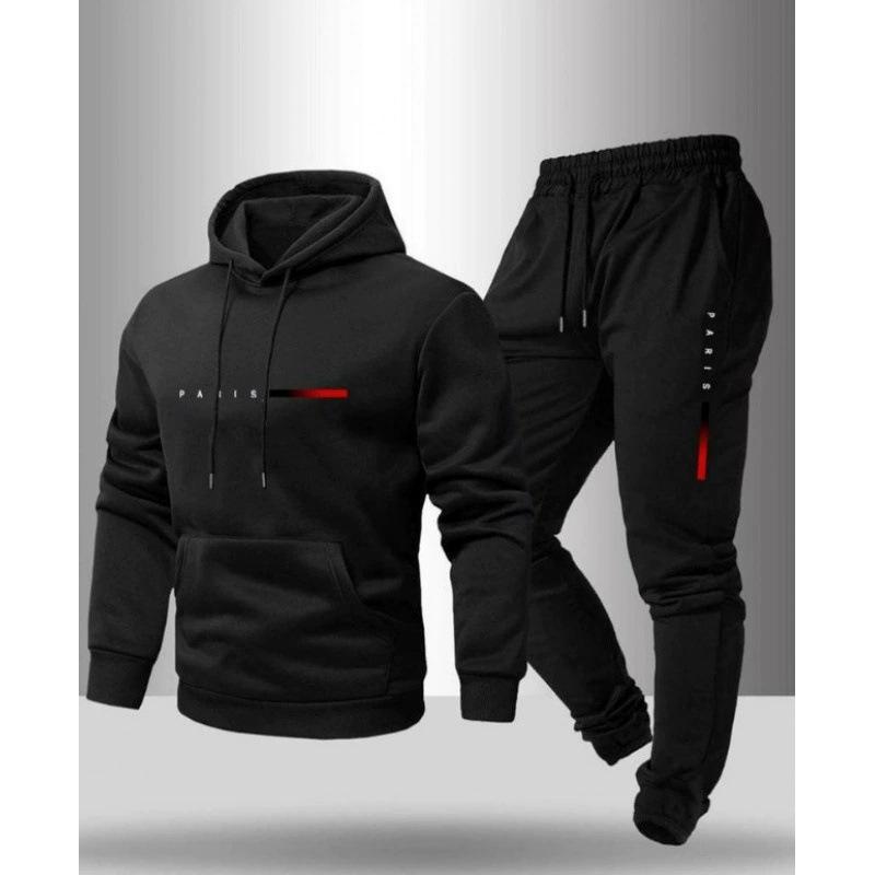 New Men's Pullover Hooded Sweater Printed Logo Letter Loose Sweater Jacket Long Sleeve Trousers Cover