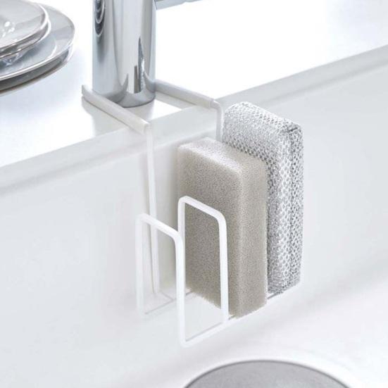 Sink Sponge Holder No Drilling Installation Faucet Sponge Caddy Hanging Organizer for Kitchen And Bathroom Sponge Scouring Pad