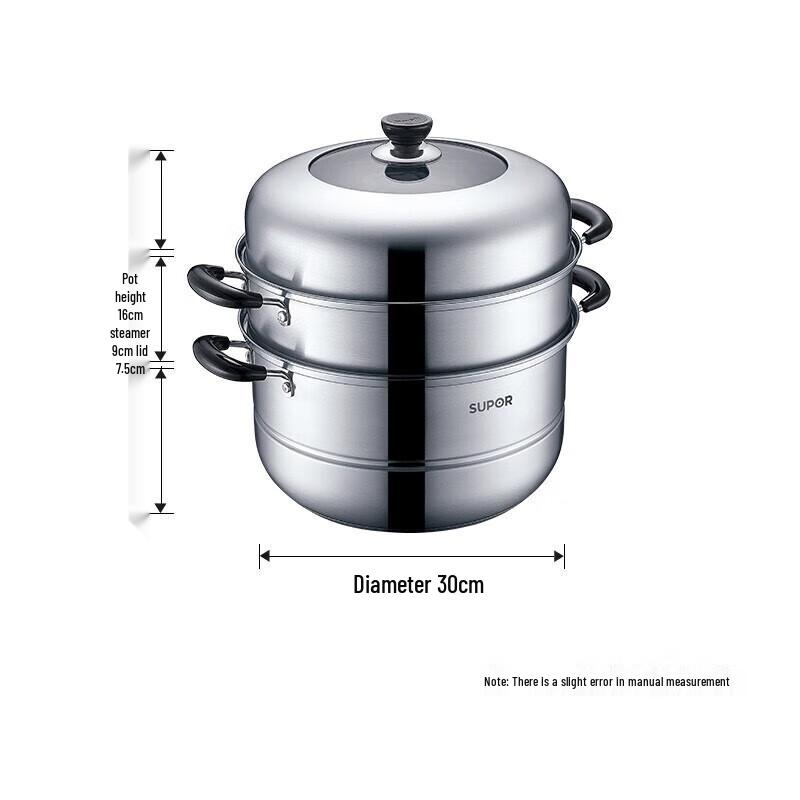 SUPOR 304 Edelstahl Doppelschicht Dampfgarer & Suppentopf