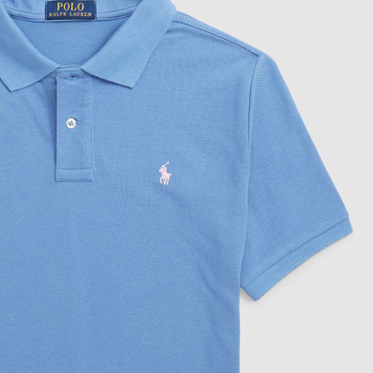Polo Ralph Lauren T-Shirt SS24 Einfarbig Kleine Pony Stickerei Gerade Lässig Kurzarm Polo Kinder Oberteile Blau CWPOKNIY8021075-400