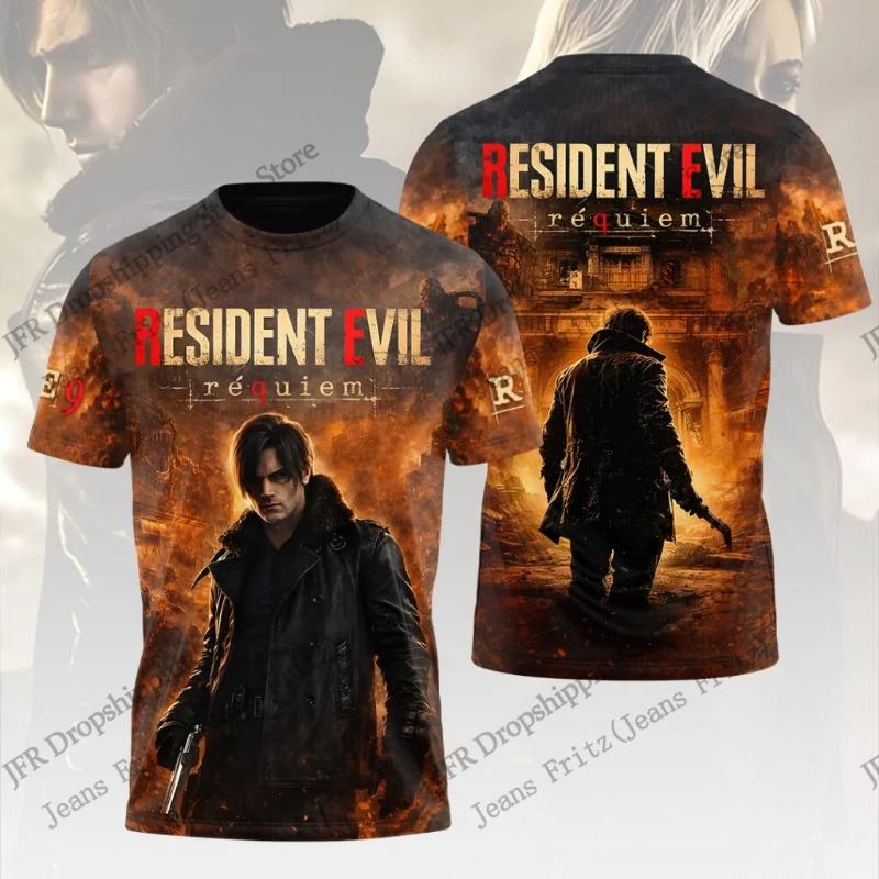 Nuova T-shirt Stampata 3D Anime Resident Evil Uomo Donna Moda Estiva Casual Vintage Manica Corta Top Magliette Abbigliamento Bambini