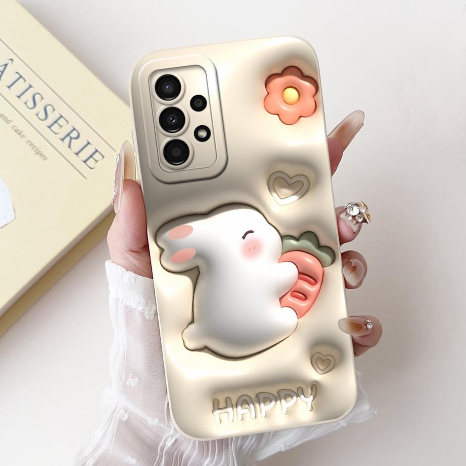 For Samsung Galaxy A33 5G Case SM-A336B Cute Panda Rabbit Camera protection Soft Silicone Back Cover For Samsung A53 A73 5G Capa