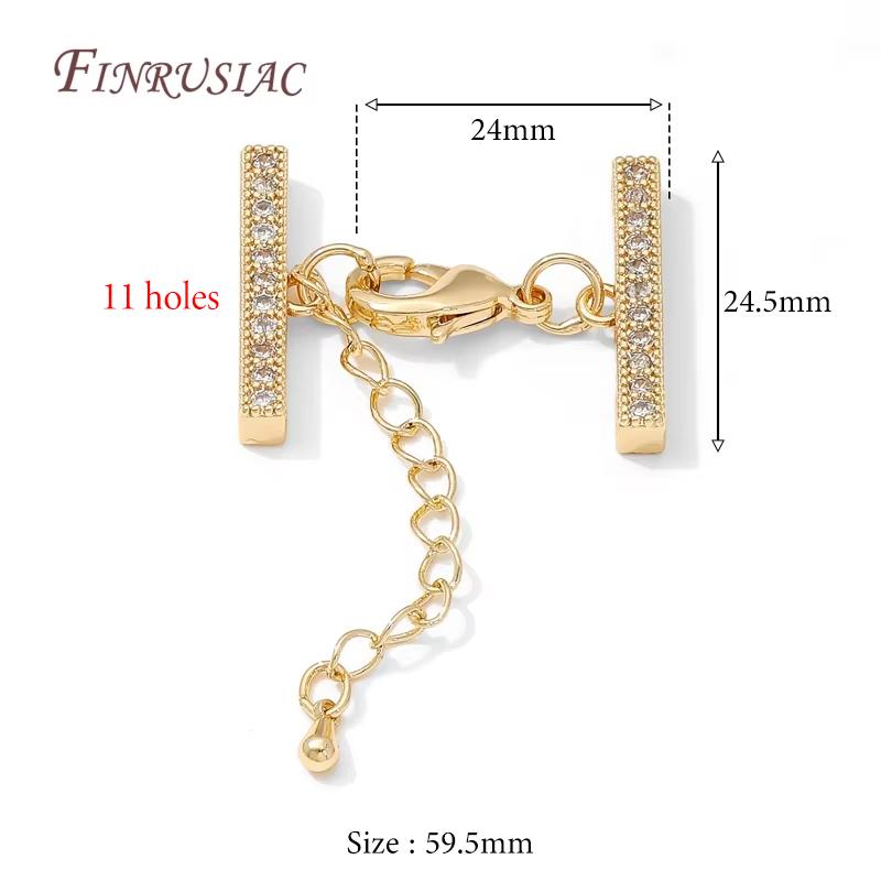 2 Sizes 18K Gold Plated Lobster Clasp with Extension Chain Connector For Jewelry Making,DIY Multi-row Pearl Necklace Accessories