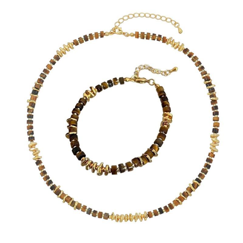 Colier cu Mărgele Ochi de Tigru Pandantiv Cruce Lan Lung cu Mărgele Accesorii pentru Bărbați și Femei Lan pentru Pulover Lan pentru Pulover Lung Toamnă și Iarnă