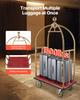 VEVOR Hotel Luggage Cart, 1500 LBS Load Capacity, Brushed Stainless Steel Bellman's Cart Curved Uprights