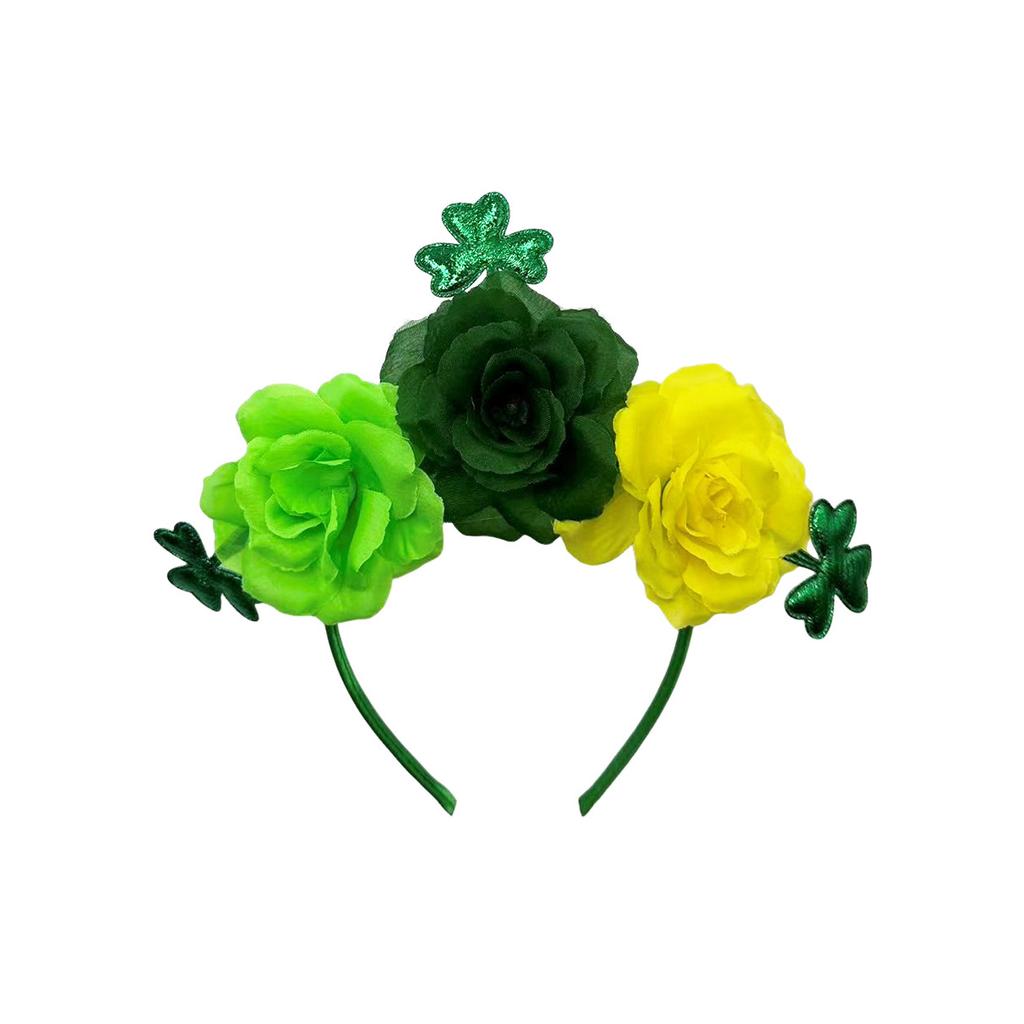 St. Patrick's Day Headband Irish Holiday Party Green Clover Flower Headband