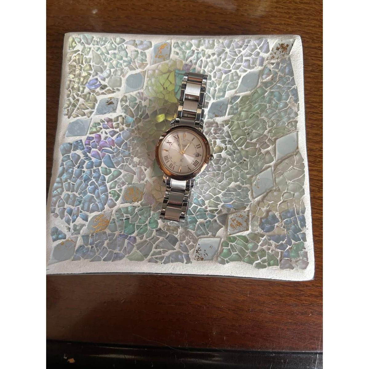 CITIZEN XC Sakura Pink Titanium Radio Solar Watch Citizen Working Good Condition Cross Sea Eco Drive