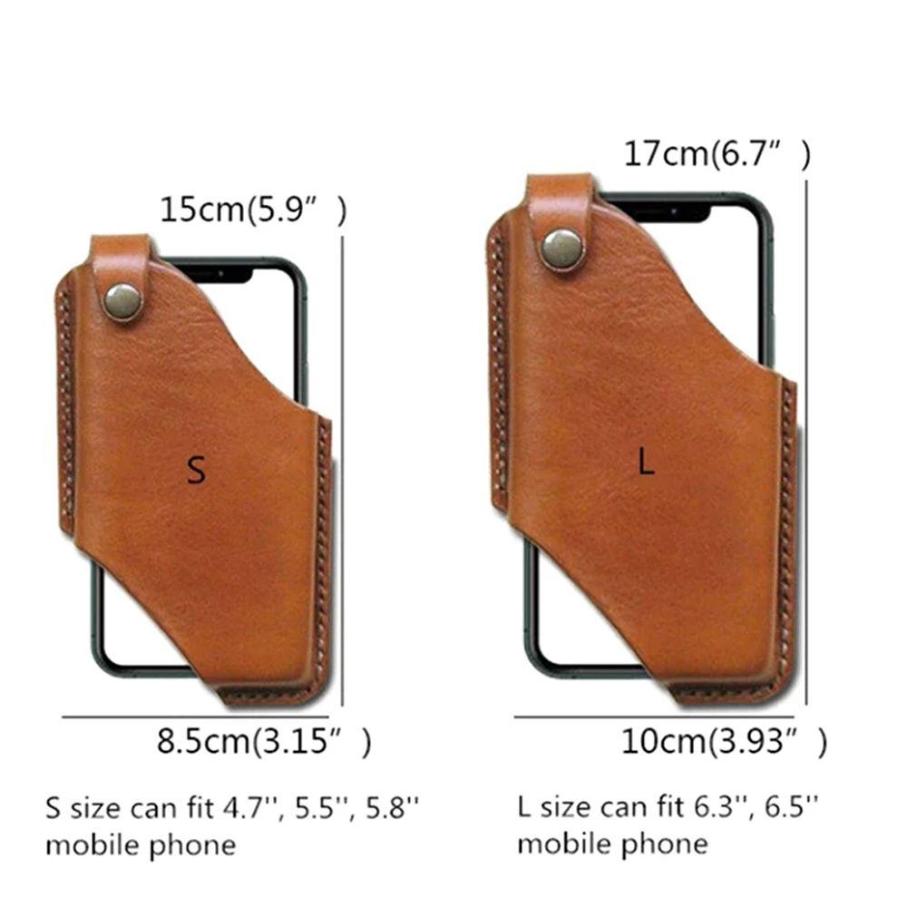 Belt Bag Brown Black PU Leather Mobile Phone Bag Phone Wallet Belt Waist Bag Phone Waist Bag