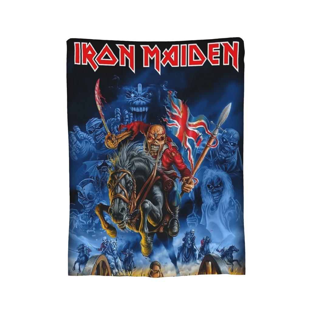 The Son Skeleton 7th Horn I-Iron M-Maidens Blankets Heavy Metal Wool Throw Blankets Summer Air Conditioning Portable Bedspread