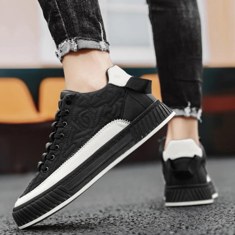 High Quality Fabric Men Sneakers Stylish Casual Shoes for Men Comfortable Breathable Slip-on Male Platform Shoes Tenis Masculino