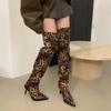 Fashion Sexy Pointed Stilettos Shoes for Women 2024 Street Fashion Zebra Print Design Women's High Boots Trendy Versatile Party Shoes