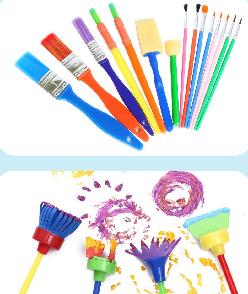 32Pcs Children's Art Painting Sponge Brush Set Early Learning Graffiti Painting Art Supplies