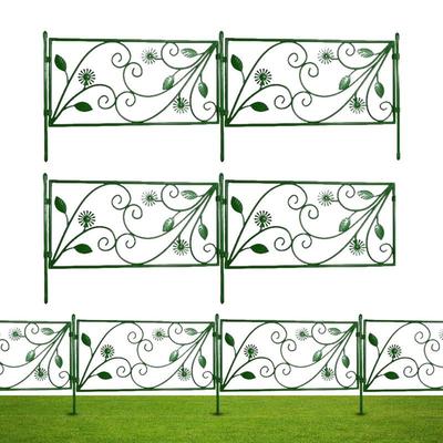 4/6pcs Garden Fence Border Decorative Outdoor Landscape Wire Border Edging Fence Folding Patio Flower Bed Fencing Patio Decor
