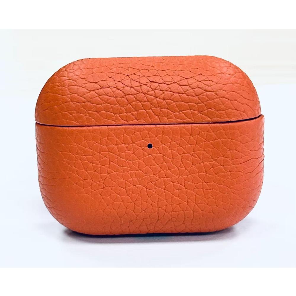 High Quality Lychee Pattern Genuine Leather Earphone Case For Apple AirPods Pro 3 2 AirPods 4 Business Bluetooth Headphone Cover