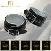 Black Silver Leather Wrist  Handcuffs  Restraints Cuffs & Shackles