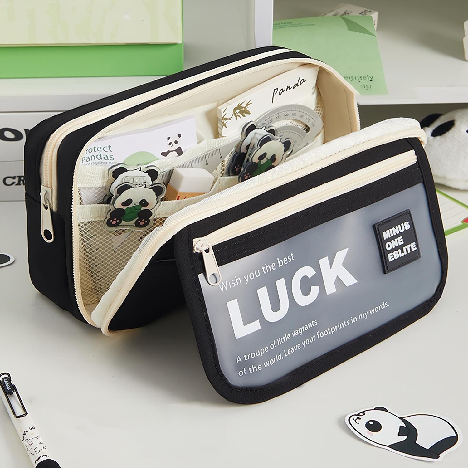 Luck Wish Pencil Bag Pen Case Flip Cover Матовый передний карман для хранения — фото 4