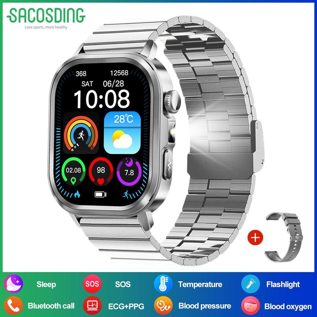 SACOSDING 2026 New Health Tracker Smart Watch Women Body Fat BMI Micro Physical Examination Bluetooth Call Smartwatch Men