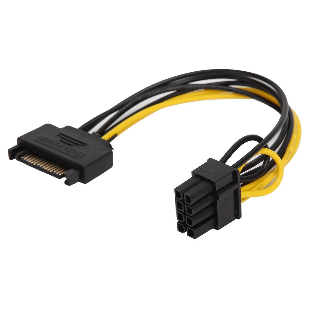 5Pcs 8Pin to 15Pin Adapter SATA Connector Extension Cable Graphics Hard Disk Power Supply