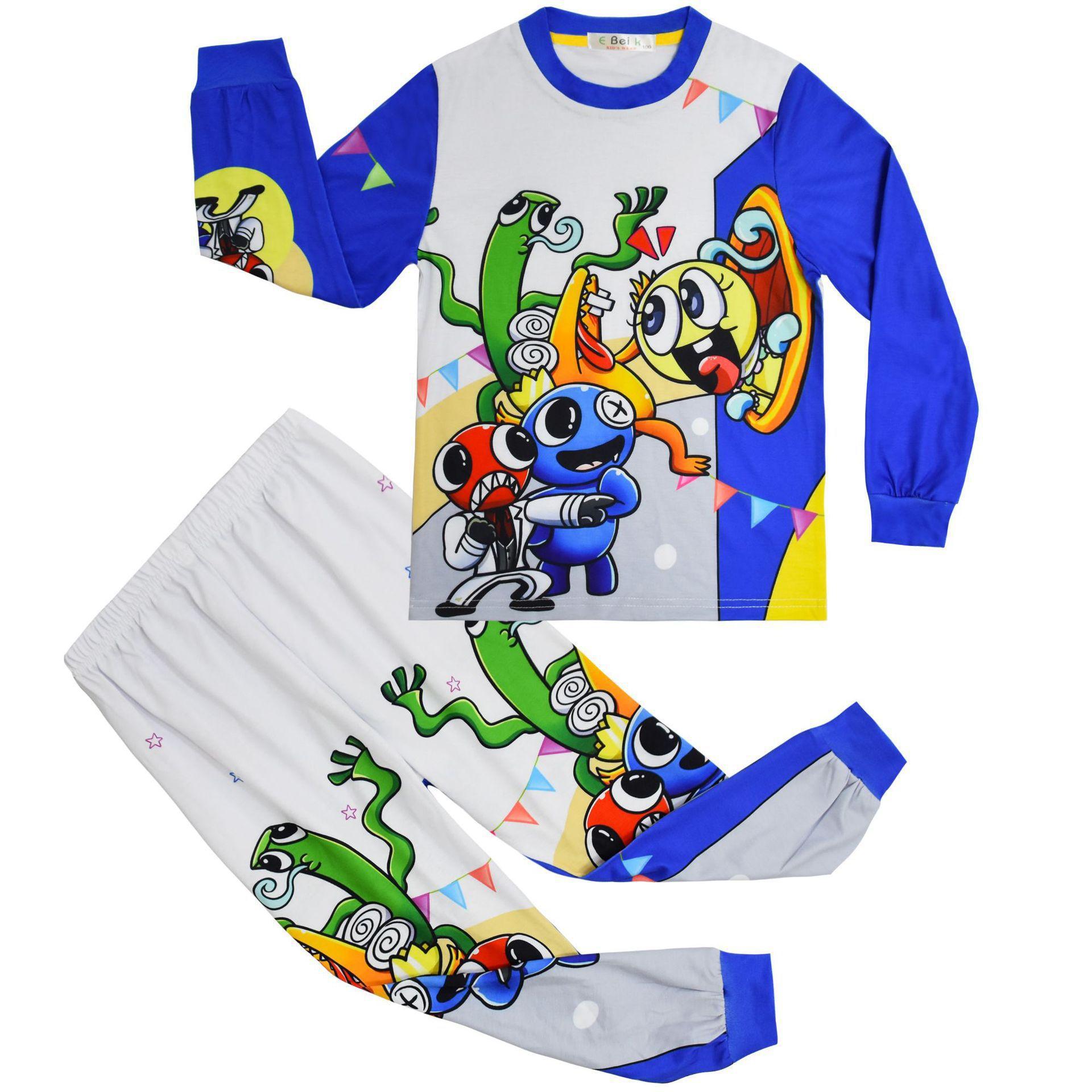 Cartoon Digital Printing Clothing, Children S Long-Sleeved Loungewear Pajamas Set 7058 110