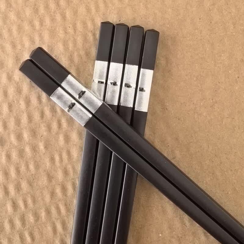 Hotel Style Silver Line Alloy Chopsticks