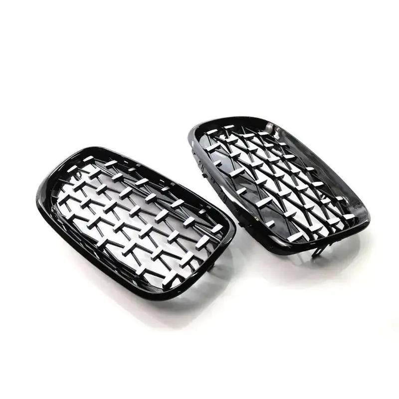 For BMW X5 E70 X6 E71 2007-2013 Front Hood Kidney Bumper Racing Grille Mesh Diamond Style Grill Car Replacement Accessories