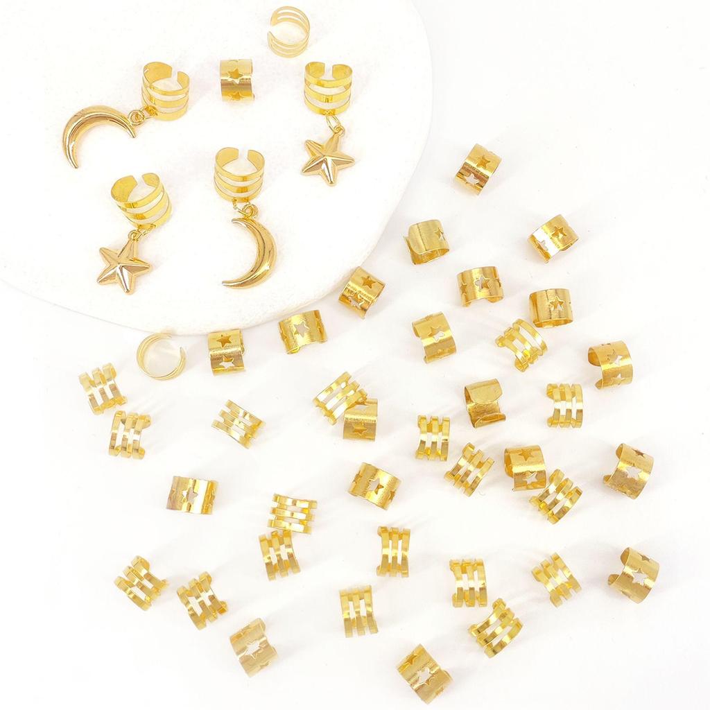 44-Piece Butterfly and Dreadlock Hair Rings Ancient Style Set for Europe and America