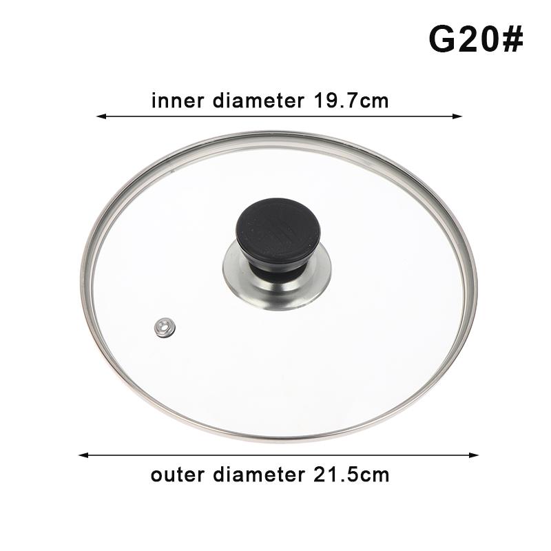 Visible Pot Cover Tempered Glass Pot Lid Stainless Steel Rimmed Pan Lid Spill Shatter-Proof Round Chef Glass Cover