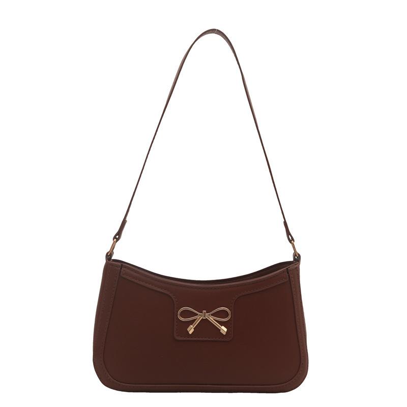 Elegant Bow Design Underarm Bag Women Fashi Pu Leather Hobo Bag Stylish Shoulder Bag Korean Minimalist Commute Crossbody Bag