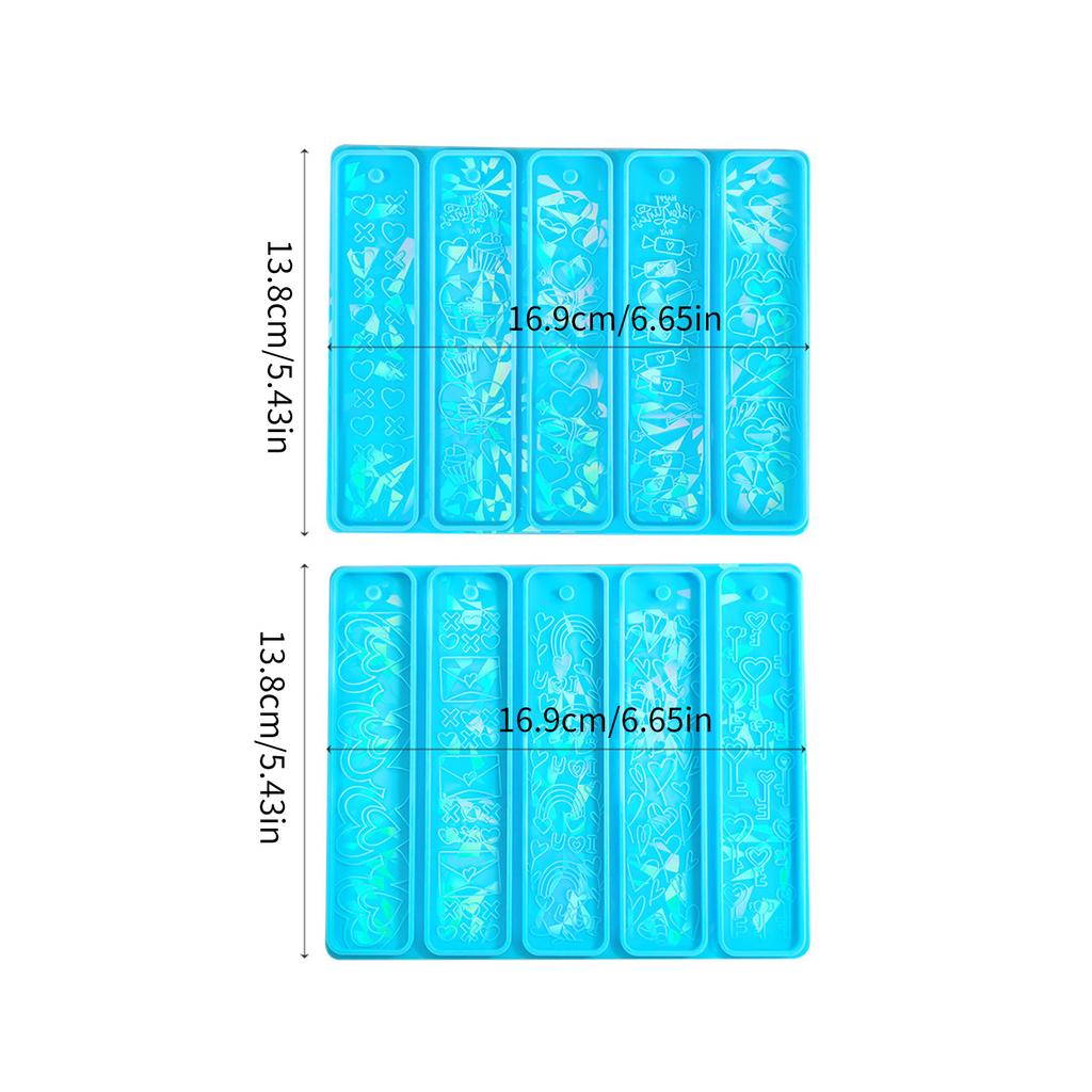 Holographisches Lesezeichen Harzform Herz Silikonform mit Loch Epoxid Gießformen Lesezeichen Schlüsselanhänger Herstellungswerkzeug DIY