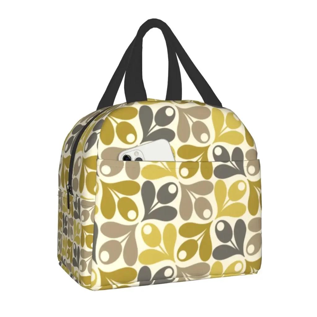 Orla Kiely Multi Stem Thermal Insulated Lunch Bag Scandinavian Flower Portable Lunch Tote for Outdoor Picnic Storage Food Box